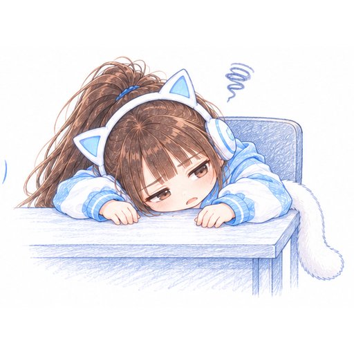 朵拉貼圖：臉貼桌面癱